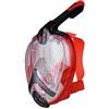Seac Unica, Maschera Subacquea Integrale in Silicone per Snorkeling, Full Face Mask con Visione 180°, Borsa Porta Maschera, L/XL, rosso/nero