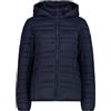 CMP - Giacca da donna in nylon con cappuccio removibile, Black Blue, 48