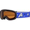 ALPINA CARVY 3.0 - Maschera da sci anti-appannamento, estremamente robusta e infrangibile, protezione UV 100%, taglia extra-piccola per bambini, blue matt