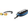 ARENA - Occhialini Cobra Ultra Swipe Mirror Da Nuoto, Unisex, Per Bambini, Rame Giallo, Misura Unica & Goggle Case, Astuccio Per Occhialini Unisex Adulto, Nero (Black/White/Royal), Taglia Unica