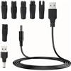 LYMISPIYA Kit di 7 caricabatterie da rasoio USB 5 V universale, 7 punte sostituibili, cavo tosaerba multiadattatore, caricatore per Philips Braun, adattatore universale per lampade da tavolo purificatori aria