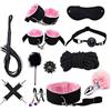 WreGmgg Set Di Biancheria Da Letto Di 12 Pezzi, Dotato Di Braccialetti Regolabili E Accessori Di Gioco Di Ruolo - Regalo Di Coppia - D-8 (Rosa)