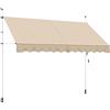 Yaheetech Tenda da Sole per Balcone Esterno Veranda a Bracci Estensibili con Manovella Regolabile Telo Avvolgibile Retrattile Resistente ai Raggi UV Telaio Telescopico Senza Forare 300 x 120 cm Beige