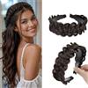Hanaoops Fascia Larga con Treccia Disordinata In Sintetico, Elastica Fascia per Capelli Intrecciata con Denti Accessorio per Capelli per Ragazze e Donne (Marrone Scuro)