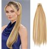 JJstar Coda Capelli Extension 70 cm Liscia, Clip e Fascia Avvolgente, 130 g | Coda liscia sintetica da 70 cm e 130 g, con clip e fascia avvolgente per aggiungere più lunghezza e volume in pochi passaggi.