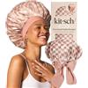 Kitsch Cuffia Capelli in Raso XL - Scacchi Terracotta