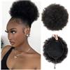 GEK208130 Chignon finto Extension for capelli ricci afro con coulisse, lunghezza 4,6,8 pollici, for coda di cavallo, umani Donne(6Inches)