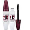 Generico Mascara Volumizzante Impermeabile 7D, Mascara Allungante e Incurvante con Fibre di Seta 7D, Nero, a Lunga Tenuta, Anti-sbavatura e Anti-sfaldamento, Volumizzante e Infoltente Modulabile (2Pezzo)