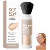 Generico Cipria fissante con protezione solare SPF 50 e pennello integrato;cipria minerale opacizzante con pennello morbido; formula delicata a lunga durata adatta a pelli sensibili adulti e bambini (1Pezzo)