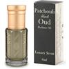 Luxury Scent, Flacone roll on di olio profumato al patchouli nero e oud, fragranza floreale, 6 ml, unisex, di alta qualità e a lunga durata