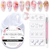 Makartt Solid Builder 4 in 1 gel per unghie bianco non appiccicoso per estensione di intaglio 3D, colla UV per punte in acrilico, strass e scultura, gel duri per unghie, lampada UV/LED richiesta, 2 x