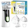 Mistara Aerosol Portatile Silenzioso per Adulti e Bambini - Macchina Aerosol con Display LED e Timer Digitale, Upgrade Auto-Pulizia, USB-C Ricaricabile, Maschere e Boccaglio, Mesh ≤5μm