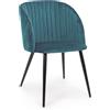 Bizzotto Sedia Queen Velvet blu