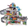 Hape Mega Miniera Montana - Set di gioco ferroviario multilivello con gru, trenini, carrelli e tanti effetti speciali per bambini dai 3 anni