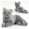 GVMJHYK Bambola Gatto Di Simulazione,Peluche Gatto,Simulazione Simpatico Animale,Regalo Perfetto,Decorazione Di Mobili, Morbidi Cuscini,14+ (grey)