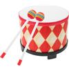 ERINGOGO Tamburo per Bambini in Legno Rosso, Strumento Musicale Educativo | Gioco Individuale, Favorisce Coordinazione e Abilità Musicali, Design a Griglia Rosso