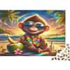 BNKJTFHZGLDQ Scimmia da Spiaggia Puzzle 1000 Pezzi Carta per Adulti Stile Vacanza Tropicale Relax Famiglia Decorazione Regalo 38x26cm/1000pcs