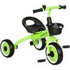 AIYAPLAY Triciclo per bambini con campanello e cestino - sella regolabile con schienale - per bambini da 2 a 5 anni verde