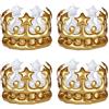 TSHAOUN 4 pezzi corona gonfiabile, corona della regina, giocattolo per decorazioni per feste di addio al nubilato, accessorio per costumi di carnevale (Oro)