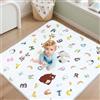 FUNYKICH Tappeto Gioco Bambini Pieghevole 150x150x1 cm,Morbido e Antiscivolo,Tappeto Neonato Gattonamento, per Camera da Letto, Soggiorno, Recinzione,Lavabile in Lavatrice
