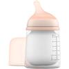Suavinex Zero Zero - Biberon Anti-colica con sacchetto anti-coliche, Allattamento Speciale, Silicone ultra morbido, Flusso adattabile, Bianco/Rosa, 180 ml, 0m+