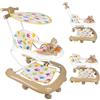 homewell Girello per bambini con vassoio per attività musicali rimovibile, girello per bambini facilmente pieghevole, altezza regolabile, a partire da 6 mesi, 62 x 68 x 36-81 cm (cachi)