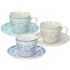 Tognana Celine, confezione 6 tazze te con piattino, new bone china, multicolor
