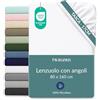 Twinzen Lenzuola con Angoli Bambini 80x160cm, Berretto da 20 cm, Bianco