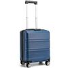 KONO Valigia Trolley Bagaglio a Mano easyJet 45x36x20 (16, Blu Navy) | Valigia easyJet da 28 L in ABS+PC con 4 ruote doppie girevoli e lucchetto a combinazione, ideale per viaggi brevi.