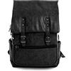 PR Service PRS - Zaino Casual eco pelle,zaino da Uomo Donna,porta PC - Tablet,ingresso USB per ricarica smartphone,compatto e capiente colore nero