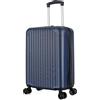 R.Leone Valigia 55x35x25 cm Trolley Bagaglio a mano 4 Ruote in ABS Air Asia, Air France, Ita airways, KLM, EasyJet, Ryanair 318 (Blu, Valigia 55x35x25 cm)
