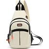 FANDARE Zaino Monospalla da Uomo Donna Zaini Borsa a Spalla da palestra Borsa Tracolla Borsello a Spalla Borse a Zainetto per Sportivo Trekking Ciclismo Viaggio Sling Crossbody Bag Bianco grigio