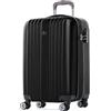 FERGÉ Trolley bagaglio a mano TOULOUSE - Valigia rigida 55 x 35 x 22 cm valigetta bagaglio cabina 4 ruote nero