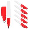 FESTFENDS 6 Pezzi Penna per Marcare Palline da Golf con Guida per Linee, Plastica e Acciaio Inox, Inchiostro Oleoso, Rosso, con Portachiavi, per Allenamento e Gara, per Golfisti