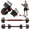 MAXSTRENGTH Set Manubri e Bilanciere Regolabili in Vinile 10-40 kg - Allenamento Forza Casa - Pesi Intercambiabili con Barre e Collari di Sicurezza