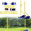 Generic Set di pali portatili per pallavolo e badminton da esterno, altezza regolabile 1,5-2,1 m, con ruote, per adulti e bambini, scuola cortile