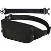 JSTHHTT Marsupio Unisex Da Lavoro, Impermeabile per Uomo e Donna, Sportivo per Viaggio, Trekking, Ciclismo, Corsa, Campeggio con Cintura Regolabile, Nero