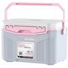 Fzaqwen Borsa Frigo da Pesca All'aperto Scatola Termica Contenitore Ghiacciaia Portatile Refrigeratore 18l in PP E Lega di Alluminio Isolamento Fino Ore, Grigio+Rosa