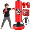 Qoosea Sacco da Boxe da Terra Bambini, Qoosea Pungiball Gonfiabile Sacchi da Box