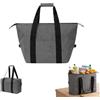 KUIZHEN Borsa frigo pieghevole, grande, borsa termica portatile, per picnic, campeggio, escursioni, shopping, lavoro, attività all'aperto (grigio)