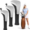 QYCHHJ Set di 3 coperture per mazze da golf ibridi per driver Fairway Woods, set di 3 coperture per mazze da golf a collo lungo con etichette intercambiabili n. 3 4 5 6 7 X