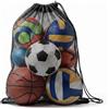 Cosiesnest Borsa a rete con coulisse per attrezzature sportive, grande sacca da ginnastica in rete 48 x 68 cm, borsa traspirante per palloni, attrezzature, giocattoli da sabbia, borsa sportiva, nero