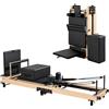 Wunder Pilates Reformer F1 portatile pieghevole professionale per studio e casa, in legno d'acero nero (F1-1)