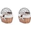 Tuminita 2X Cat Dog Bicicletta Anteriore Manubrio Cestino Animali Domestici Tessuto Un Mano Vimini MTB Cestino Bici da Strada Pet Cat