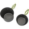 Picysa Set da Cucina da Campeggio Pentole Portatili in Alluminio per Zaino in Spalla e Uso Esterno 4,8x5,5 Pollici 2 unità (Maniglia verde)