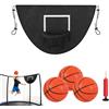 Occzin Trampolino da basket, universale, mini cestino da basket per bambini, per interni ed esterni, accessori per trampolini, giochi e giocattoli, colore nero
