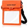 sunVigorous Borsa Impermeabile IPX8, Marsupio Impermeabile con Schermo Tattile, Tripla Tenuta Stagna, Cinghia Regolabile, Custodia Impermeabile per Nuoto, Kayak, Outdoor, Tutti gli Smartphone (Arancione)