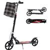 Goddlgjik Monopattino pieghevole per adulti, carico 150 kg, City Roller per adulti, altezza regolabile, 4 livelli, con ruote da 210 mm, sacchetto di stoffa e freno a mano, City Scooter per città