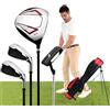 Generic Set di mazze da golf da uomo, 4 pezzi, include driver in titanio, ferri 7/S, legno da fairway e putter, set completo da golf con borsa per sport all'aria aperta
