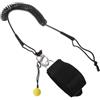 VILLCASE Guinzaglio per Paddleboard a Spirale, Leash SUP, TPU, 2,7 Metri, Nero, Sgancio Rapido, per SUP Board e Longboard, per Paddleboarding e Surfing